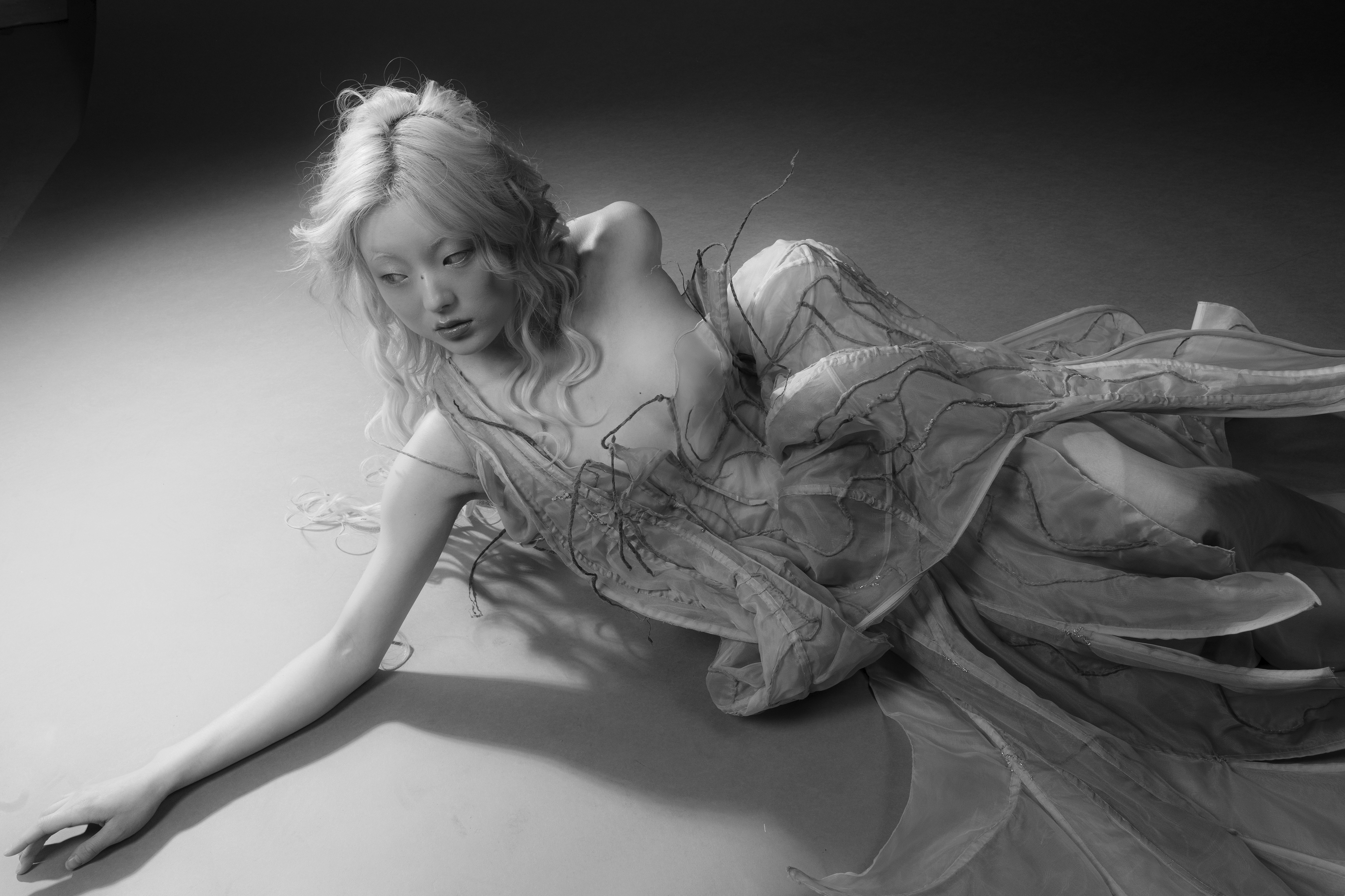 Black and white editorial image for Lydia Li fashion article